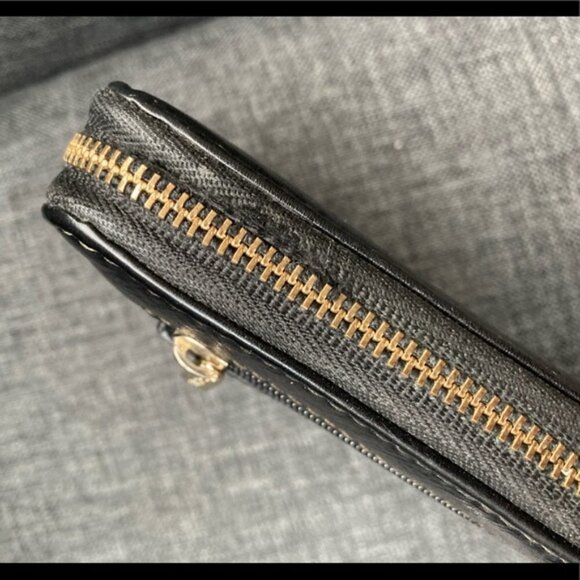 Fossil Black Leather Zip Wristlet Wallet - Picture 10 of 11